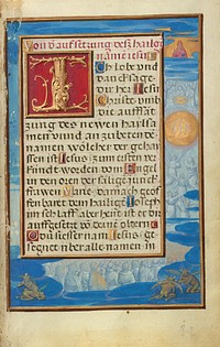 Border with the Adoration of the Name of Jesus by Simon Bening