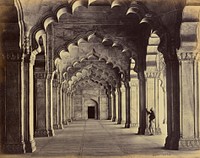 Agra; Interior of the Motee Musjid, Showing the Centre Aisle by Samuel Bourne
