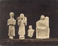 Three small Figures of Temple Ministers; and one small votive Figure of a Mother and Child. by Stephen Thompson