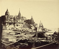 Sacred Temple of Benares from the River Side by Felice Beato and Henry Hering