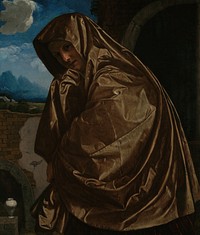 Saint Mary Magdalene at the Sepulchre by Giovanni Girolamo Savoldo