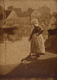 Dutch Girl in Landscape by Heinrich Kühn
