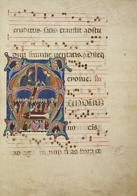 Initial M: The Death of Saint Dominic by Bolognese Illuminator of the First Style