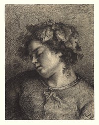 Head of a Sleeping Bacchante by Gustave Courbet