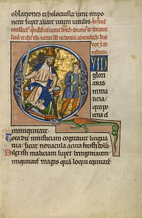 Initial Q: David Before Saul by Master of the Ingeborg Psalter