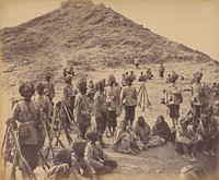 Halt of Prisoners from Bassaule, with Escort 45th Rattray's Sikhs, on the Khurd Khyber Pass by John Burke