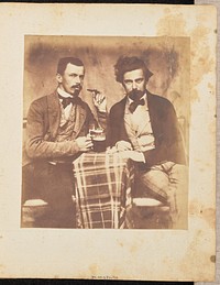 Portrait of two men at a table by Jakob Höflinger