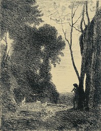Le Petit Berger, 2em Planche by Jean Baptiste Camille Corot