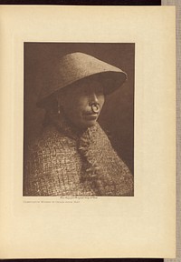 Clayoquot Woman in Cedar-bark Hat by Edward S Curtis
