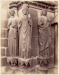 Reims Cathedral, statues on left side left doorway, west façade