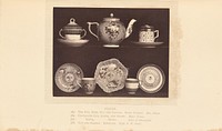 Tea pot, cups, and saucers by William Chaffers