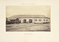 Gare de Nevers (Remise Ciculaire pour 32 Locomotives) by Auguste Hippolyte Collard