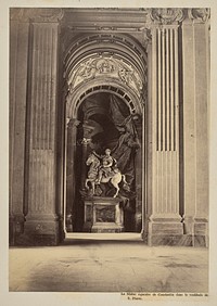 La Statue équestre de Constantin dans le vestibule de S. Pierre by James Anderson