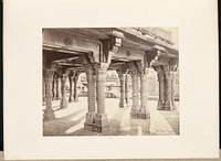 Futtypore Sikri; Carved Pillars in the Panch Mehal by Samuel Bourne