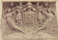 "Le Courage civique et la Gloire", Sculpture by Théodore Gruyère, Decoration of the Louvre, Paris by Édouard Baldus