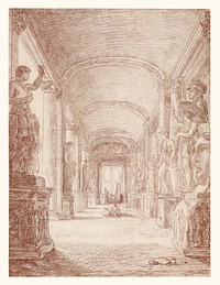 A Draftsman in the Capitoline Gallery by Hubert Robert