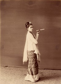 Burmese Girl and her Cheroot by Felice Beato