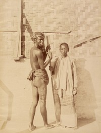 Mother & Son Specimen of Burmese Tattooing by Felice Beato