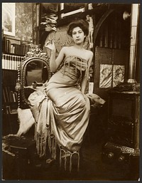 Female Model Holding a Branch of Laurel, Paris by Alphonse Maria Mucha