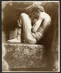 Male Model in Fetal Position, Paris by Alphonse Maria Mucha