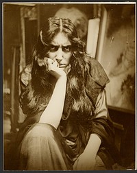 Miss Reichlová, The Principal Tragedienne of the Reinhardt Theater, as the Model for the Painting, "Tragedy," Part of the Interior Decoration of the German Theater, New York City by Alphonse Maria Mucha