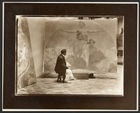 Self-Portrait of Alphonse Mucha at Work on "Lunette, Through Strength to Liberty, Through Love to Unity!" for the Mayor's Hall Municipal House, Prague by Alphonse Maria Mucha