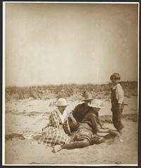 Family of Four at the Beach by Alphonse Maria Mucha