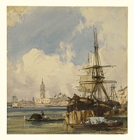 Riva degli Schiavoni, from near San Biagio, Venice by Richard Parkes Bonington