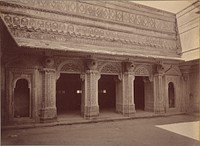 Carved Face Outer Court Yard [sic] Man Mandir, Gwalior by Lala Deen Dayal