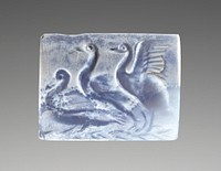 Engraved Tabloid with Three Water Birds