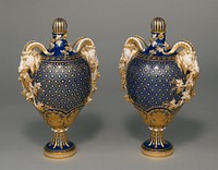 Pair of Lidded Vases (vases à têtes de bouc) by Michel Dorothée Coudray, Nantier and Sèvres Manufactory