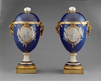 Pair of Vases (vases oeuf[?]) by Jean Baptiste Etienne Genest and Sèvres Manufactory
