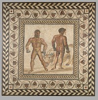 Mosaic Floor with Combat Between Dares and Entellus
