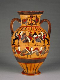 Attic Black-Figure Amphora ("Tyrrhenian") by Pointed Nose Painter