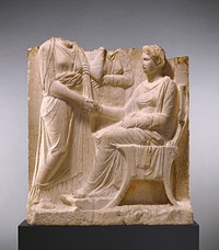 Grave Naiskos of a Seated Woman with Two Standing Women
