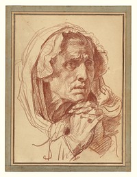 Study of the Head of an Old Woman by Jean Baptiste Greuze