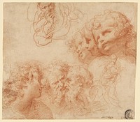 Head and Figure Studies by Giulio Cesare Procaccini