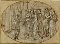 Odysseus and the Daughters of Lycomedes by Baldassare Peruzzi