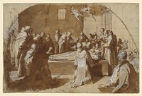 The Deaths of the Blessed Ugoccione and Sostegno (recto); A Study of the Farnese Hercules (verso) by Bernardino Poccetti Barbatelli