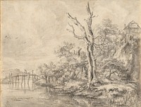 Dead Tree by a Stream at the Foot of a Hill by Jacob van Ruisdael