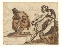 Classical Nudes (recto); Classical Statuary (verso) by Théodore Géricault
