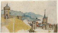 View of a Walled City in a River Landscape by Master LCz