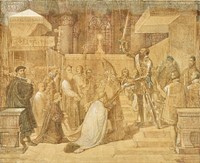 The Duke of Alba Receiving the Pope's Blessing in the Cathedral of Sainte-Gudule, Brussels by Jean Auguste Dominique Ingres