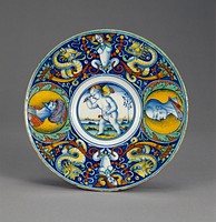 Plate with a Winged Putto on a Hobbyhorse