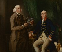 Portrait of William Anne Hollis, 4th Earl of Essex, Presenting a Cup to Thomas Clutterbuck of Watford by Thomas Gainsborough