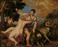 Venus and Adonis by Titian Tiziano Vecellio