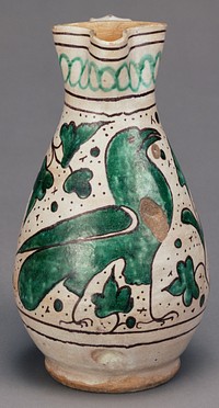 Green-Painted Jug with a Bird