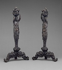 Pair of Andirons in the Form of a Female and a Male Herm