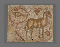 Mosaic Fragment with Donkey and Bird
