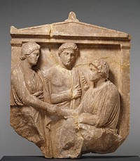 Grave Naiskos of Theogenis with her Mother, Nikomache, and her Brother Nikodemos